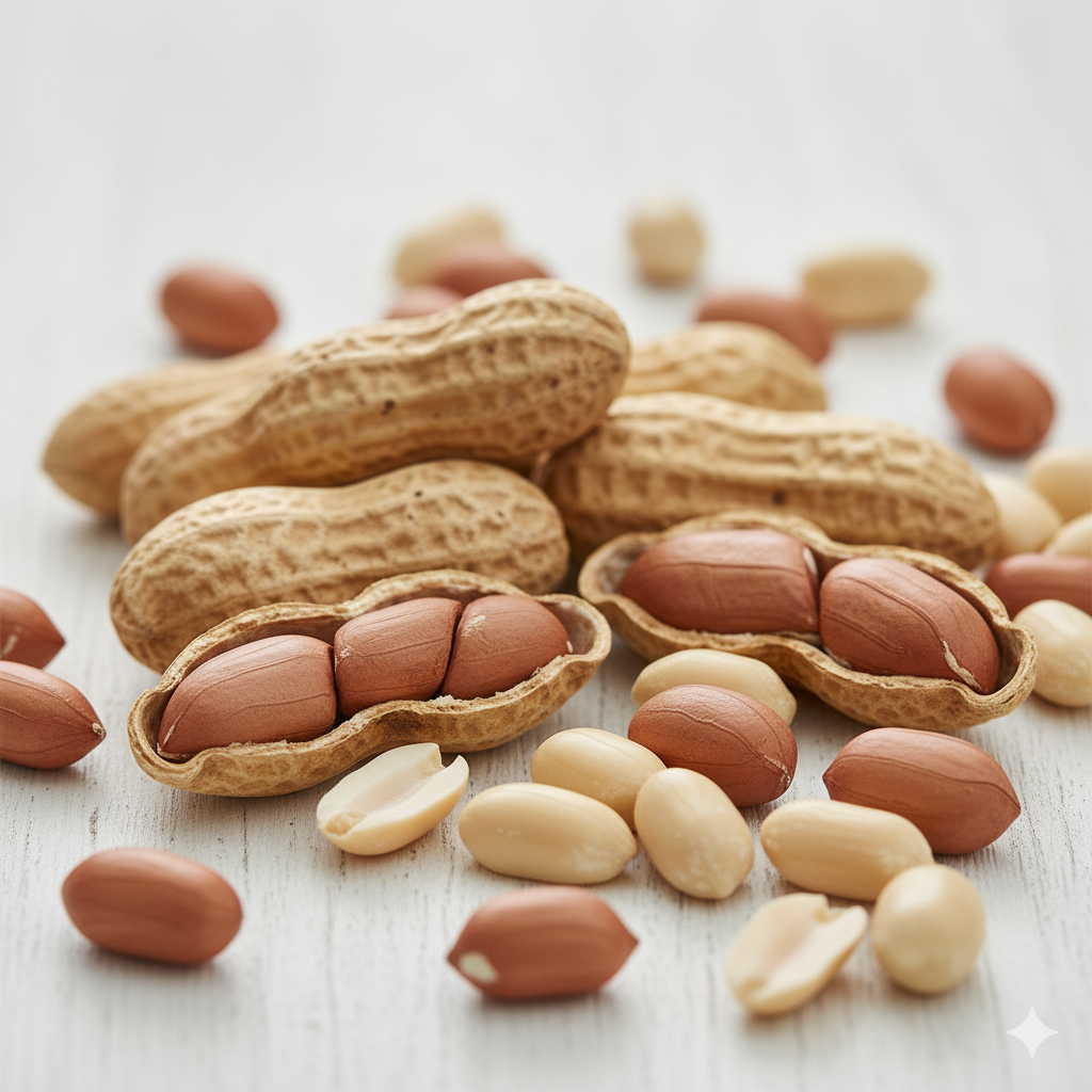 매끈하고 붉은 속껍질이 살아있는 신선한 땅콩