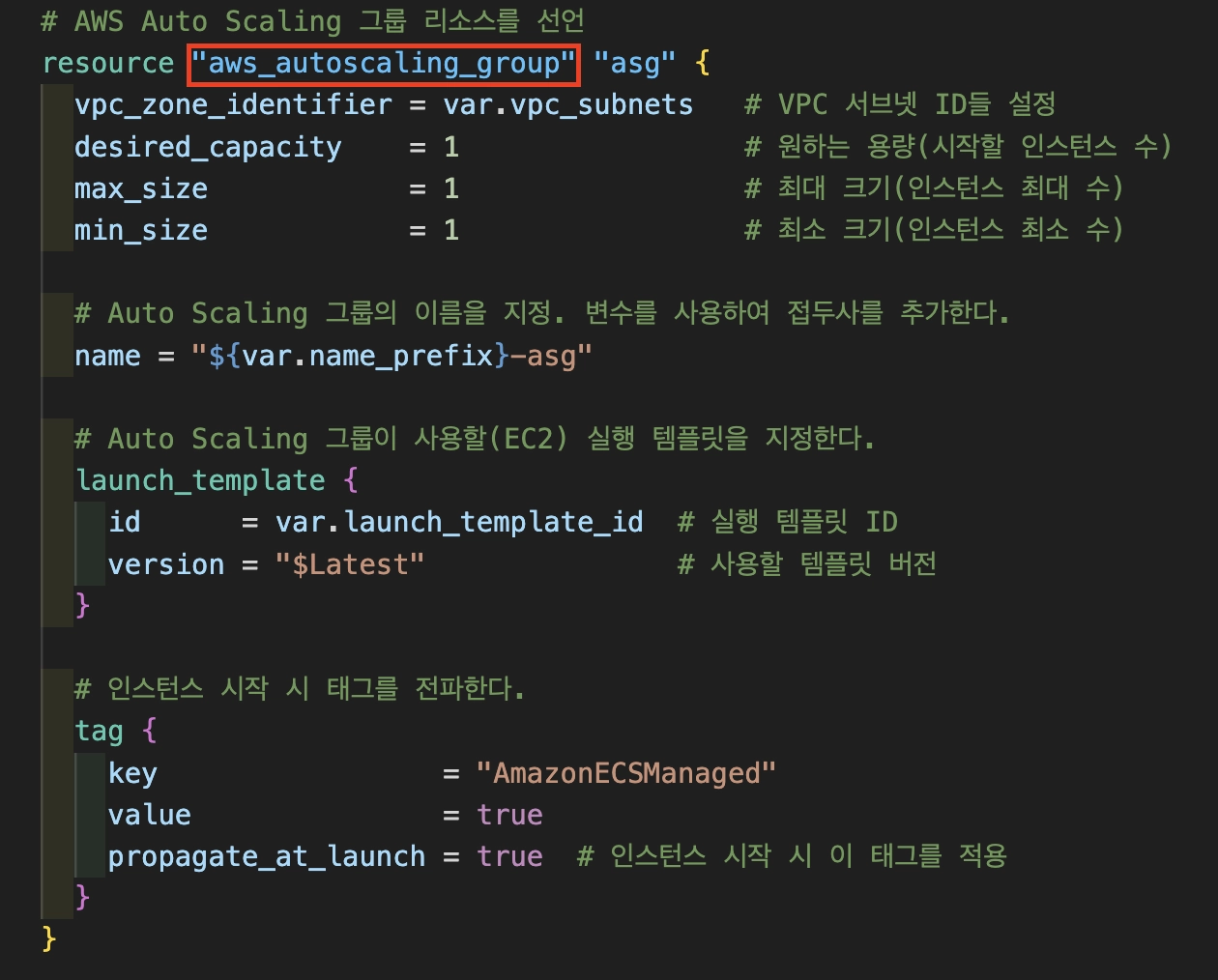 테라폼 asg 코드