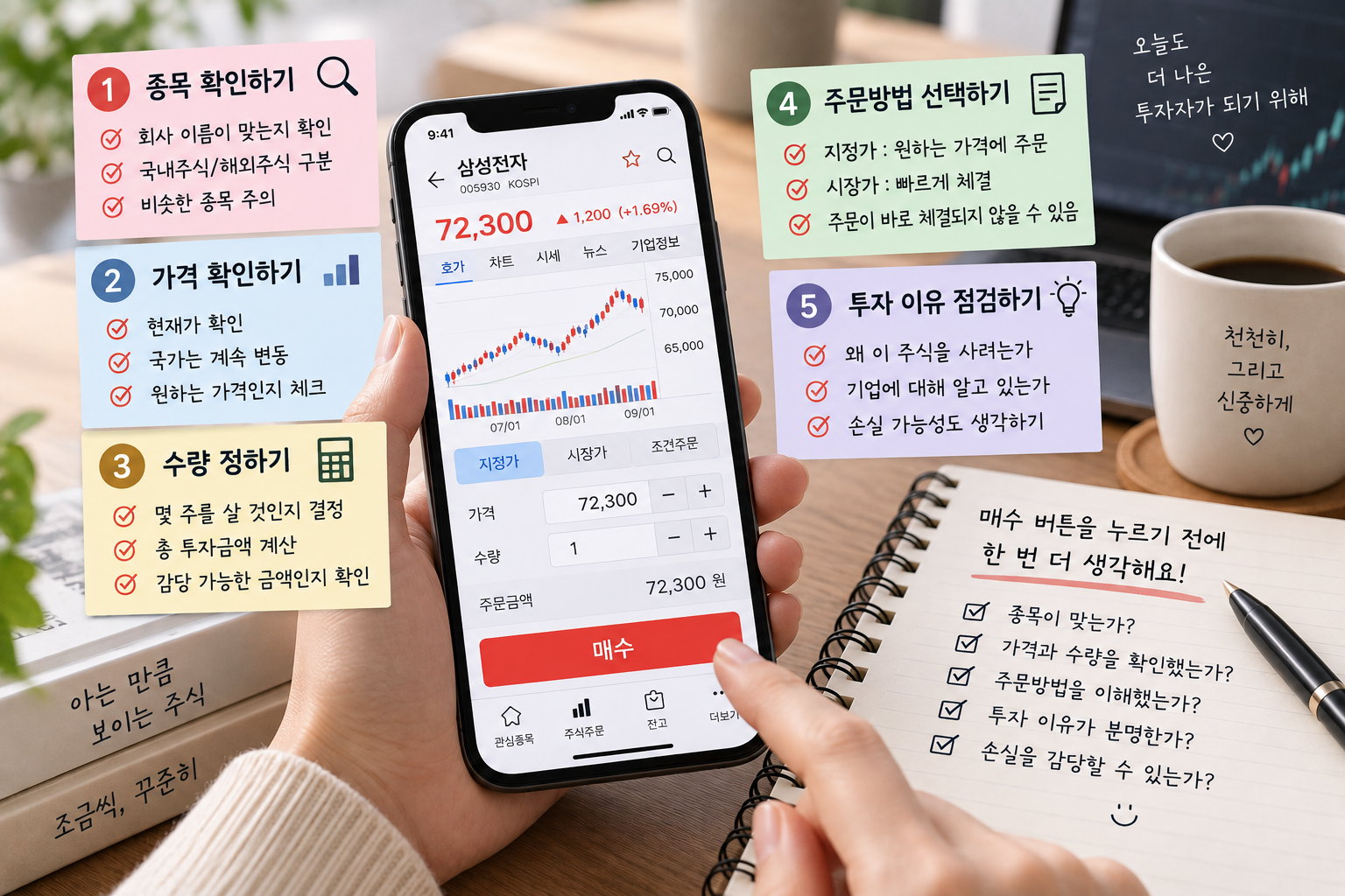 주식거래전 한번더|종목·가격·수량 확인하기