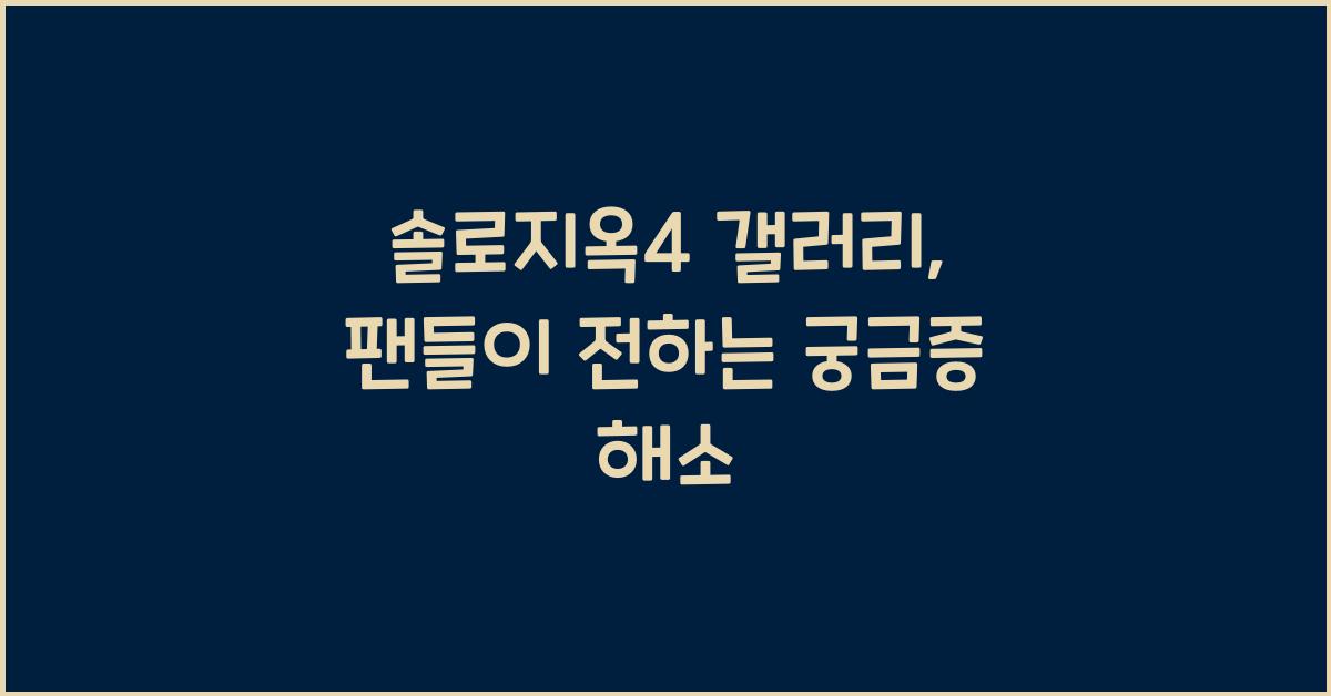 솔로지옥4 갤러리