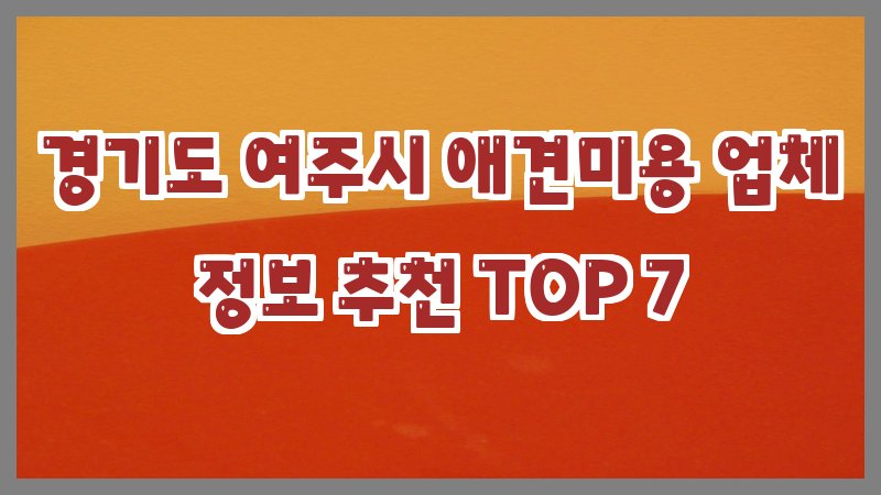 경기도 여주시 애견미용