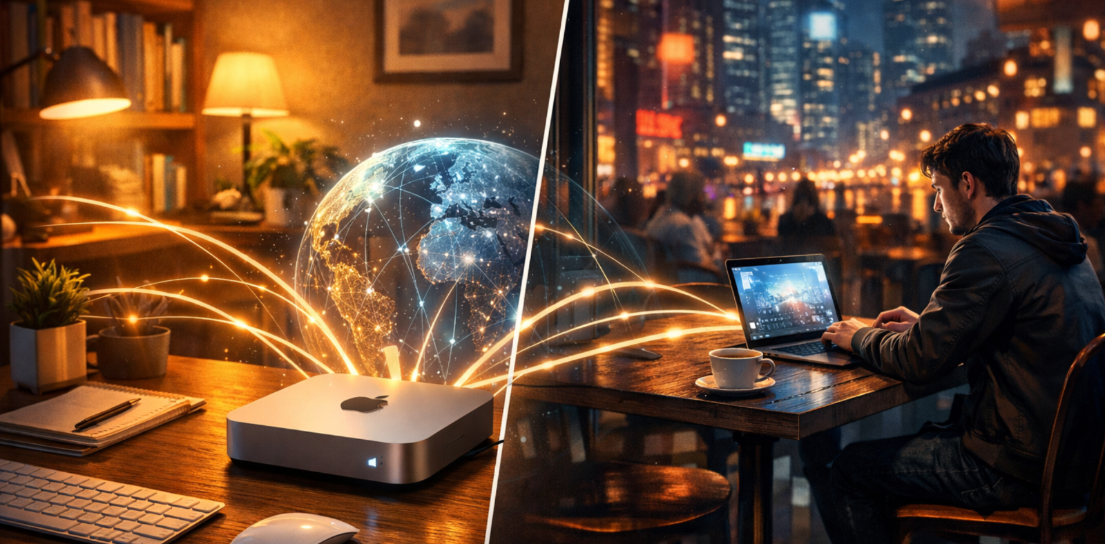 외부의 카페에서 집의 홈서버로 사용하고 있는 Mac Mini에 원격 접속하기