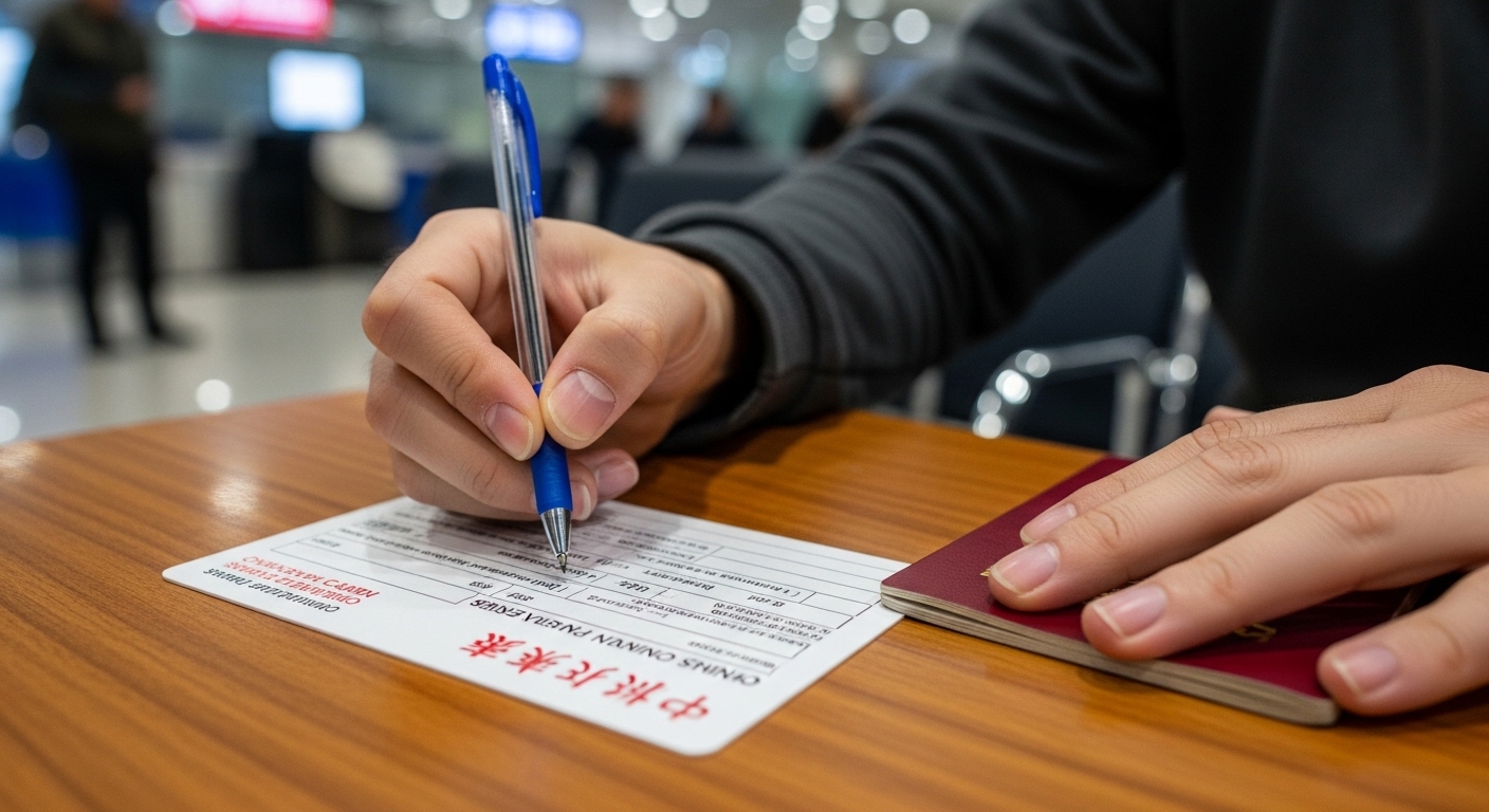 중국 입국신고서 작성 방법 및 온라인 QR 모바일 동반자 등록 비자 신청