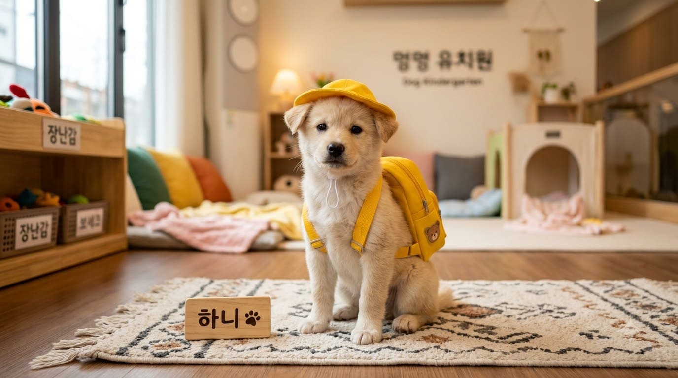 애견 유치원에서의 강아지