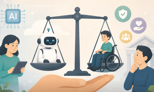 ai와 장애인의 권리를 저울질하는 모습