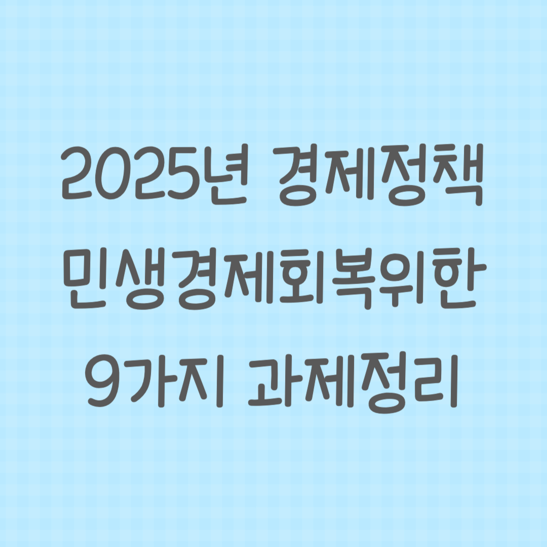 2025년 경제정책 민생경제회복위한 9가지 과제정리 썸네일 이미지입니다.
