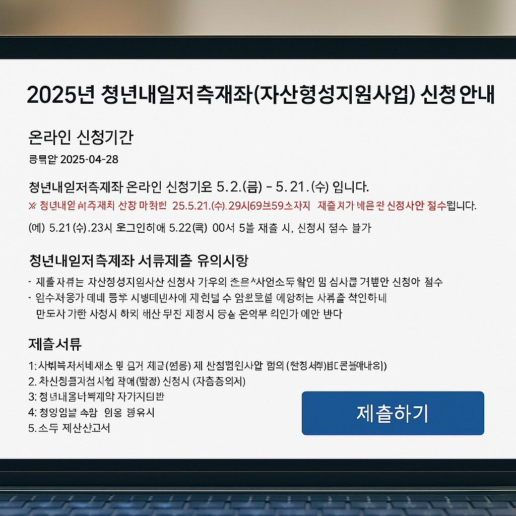 청년내일저축계좌 2025, 꼭 신청해야 하는 이유와 준비 꿀팁 모음