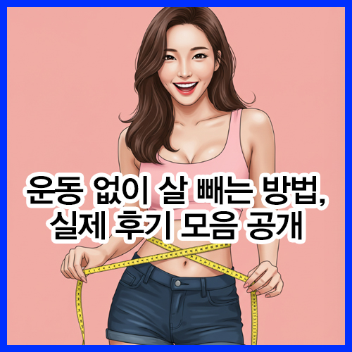 운동 없이 살 빼는 방법, 실제 후기 모음 공개