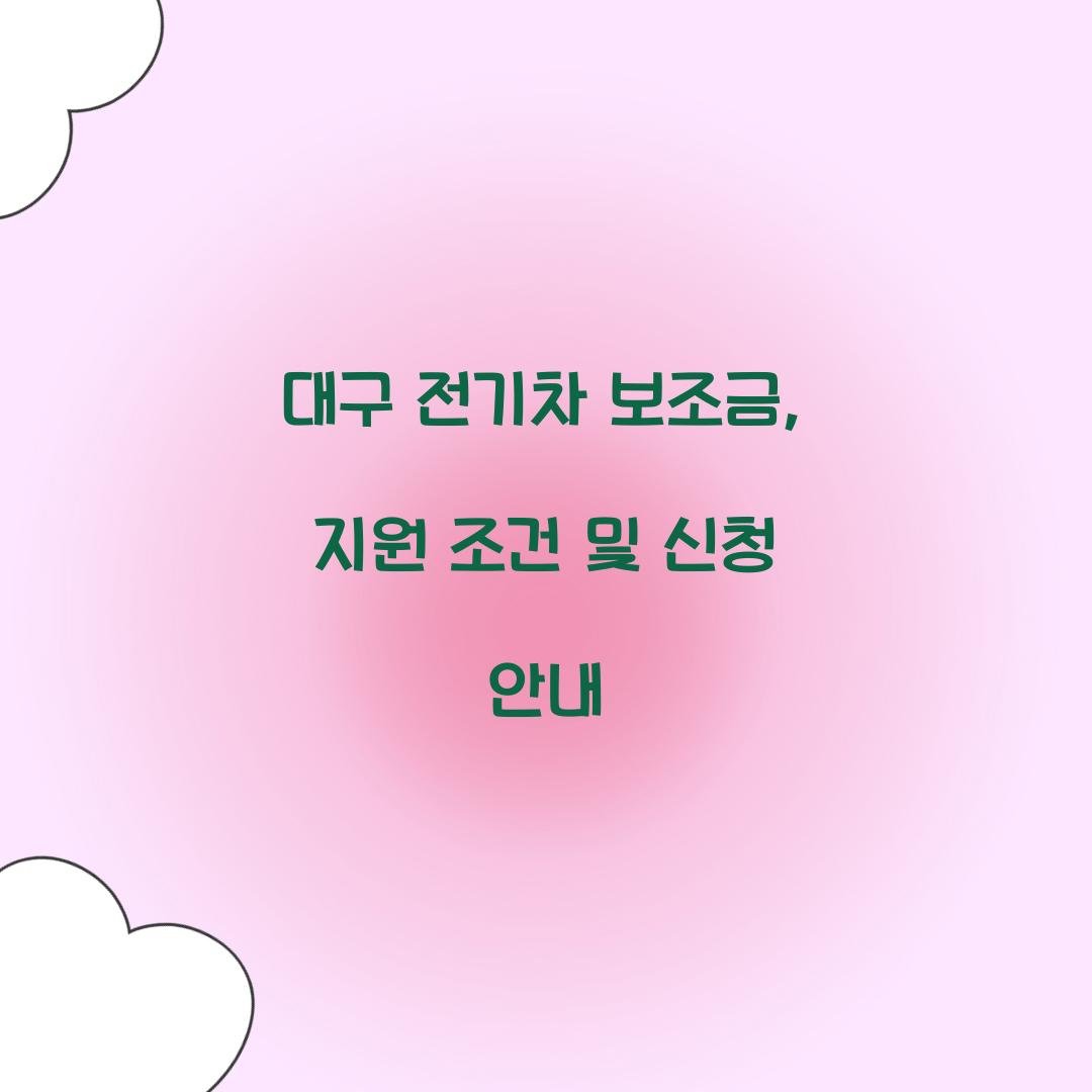 대구 전기차 보조금