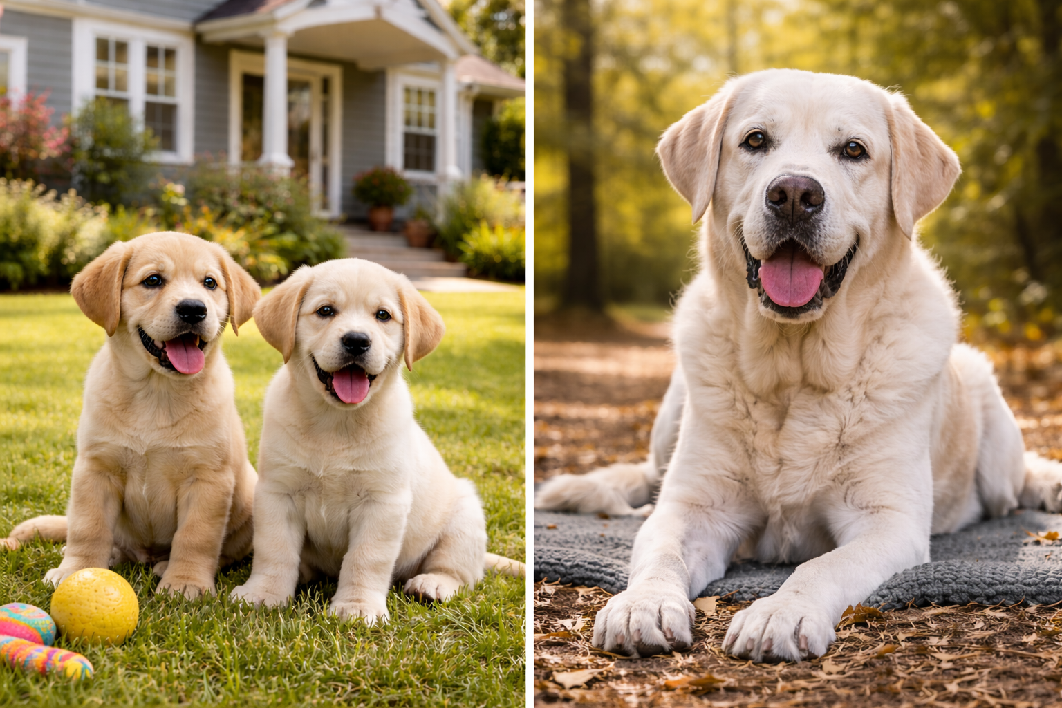 아기 강아지와 노령견