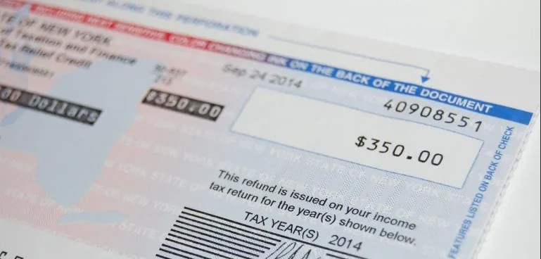 세금 환급 수표