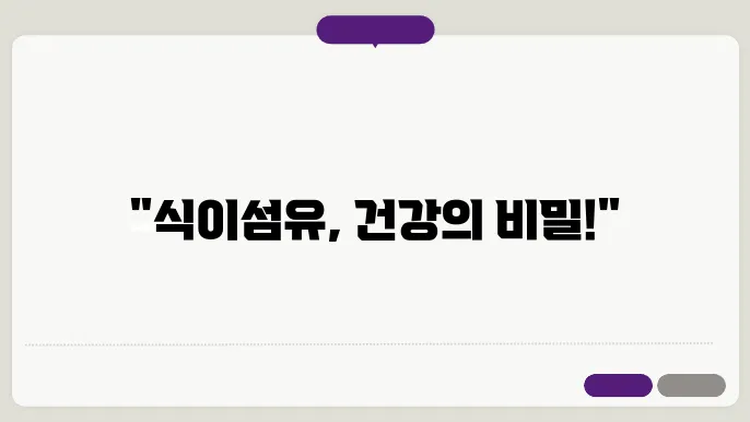 식이섬유 보충제 효능에 관한 개념도