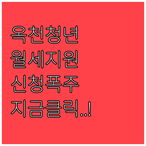 옥천군 청년 주거 안정 지원금 신청 ..
