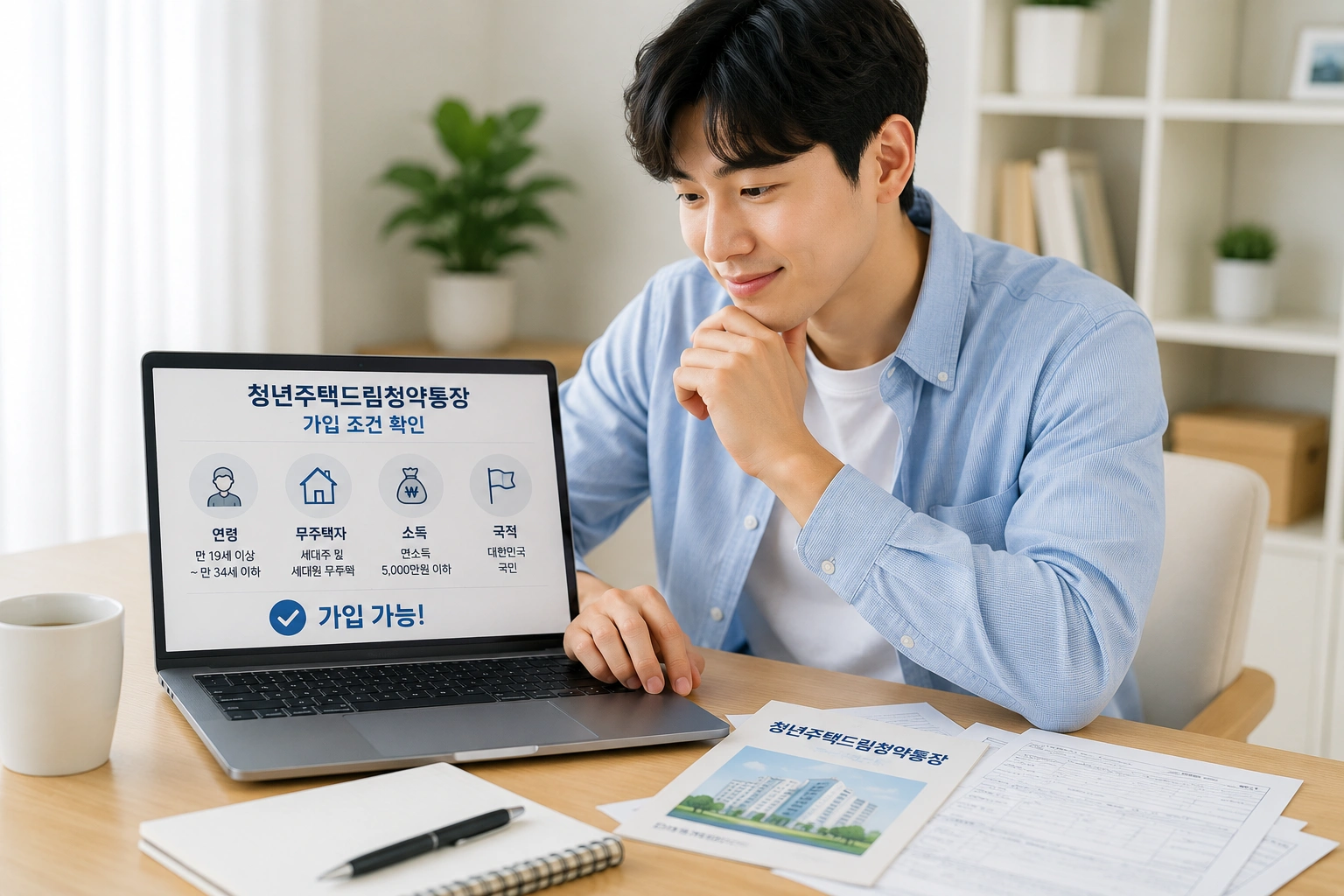 청년주택드림청약통장 가입조건을 확인하는 청년
