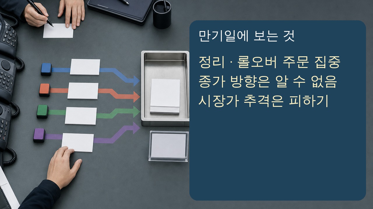 선물과 옵션 만기 주문이 종가 단일가로 모이고 ETF 가격 기준을 따로 확인하는 장면