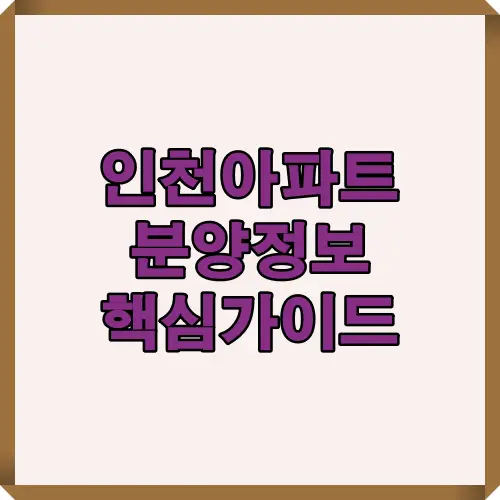 2025년 인천 아파트 분양정보의 핵심 내용을 요약한 인포그래픽으로, 청약 일정과 분양 포인트, 지역별 전략을 한눈에 볼 수 있습니다.