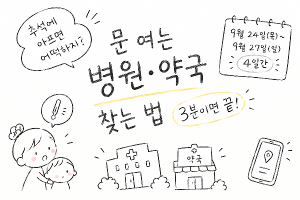 추석에 문 여는 병원, 약국 찾는 법