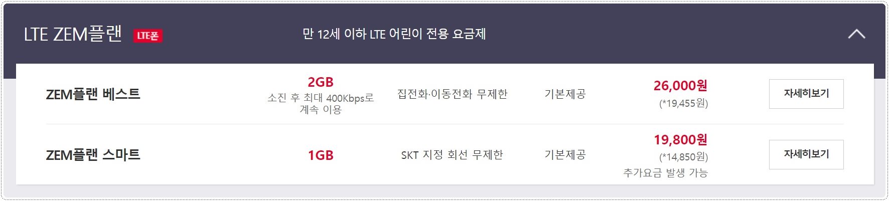 SK-키즈요금제(LTE)
