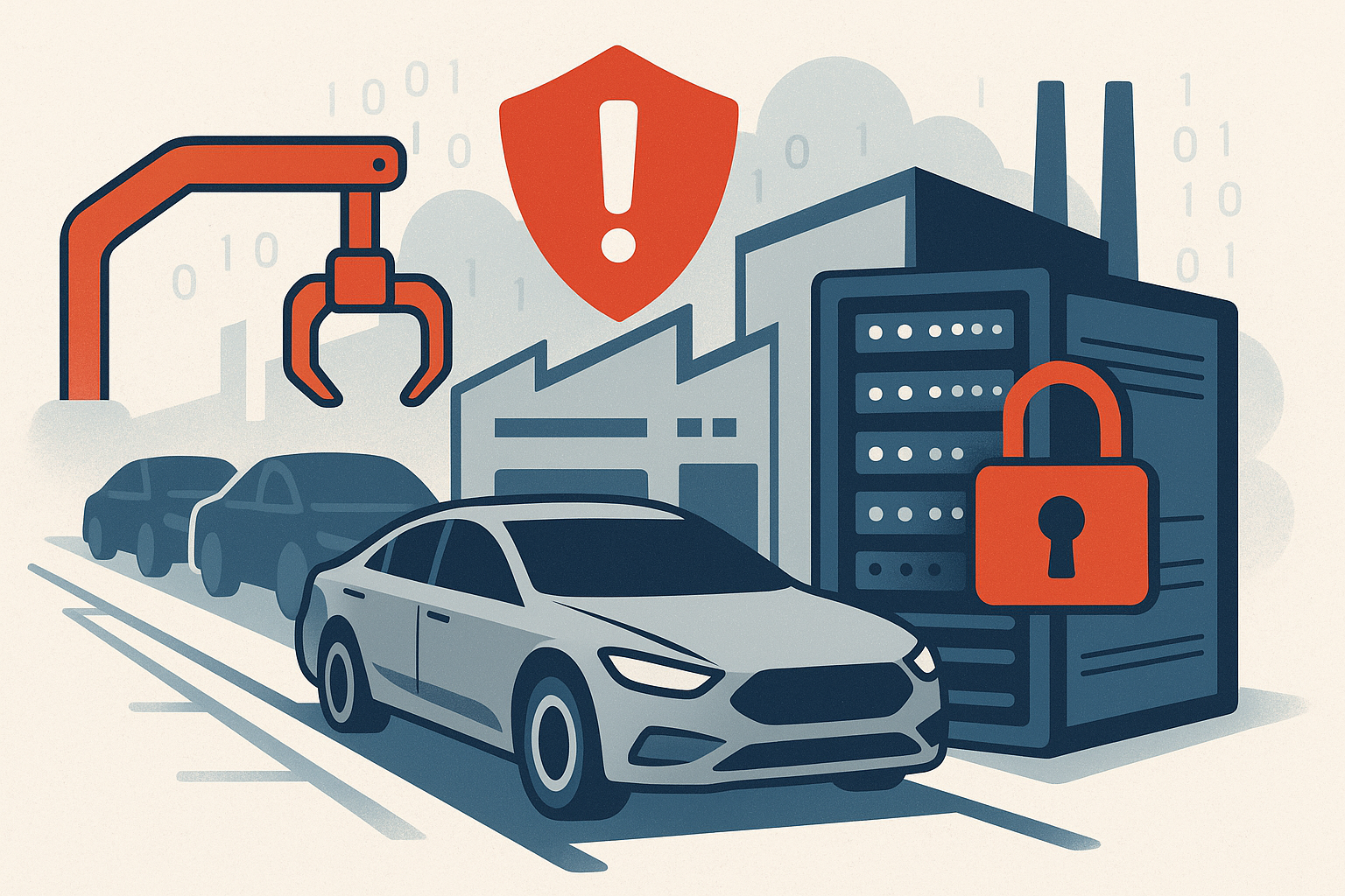 사이버 공격으로 인한 자동차 제조 라인 중단 사태