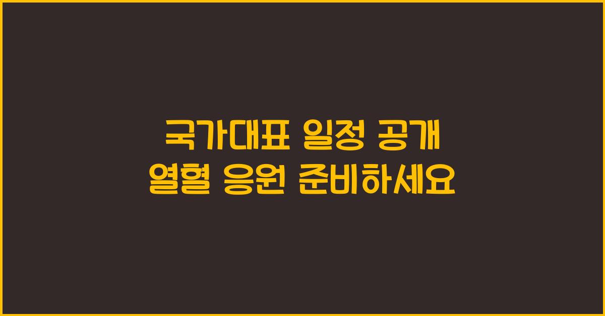 국가대표 일정