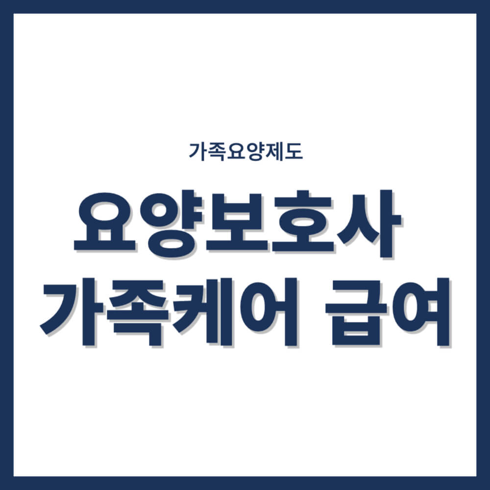 요양보호사 가족케어 급여