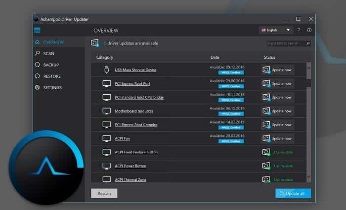 샴푸 드라이버 업데이터