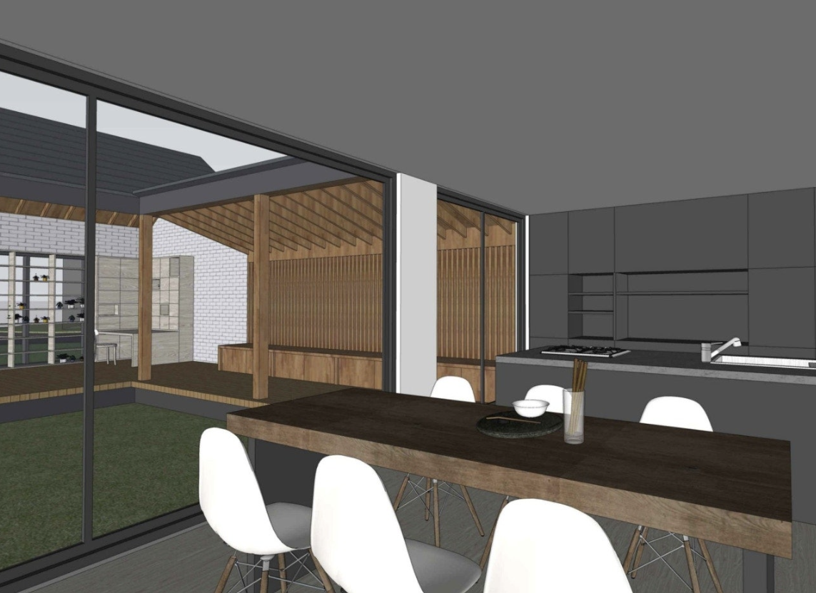 시공 전에 설계도면을 3D로 만들어 입체적으로 보며 상의하는 모습