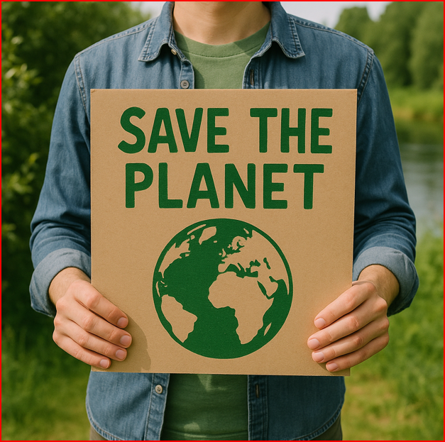 지구를 구하자는 캠페인 사진