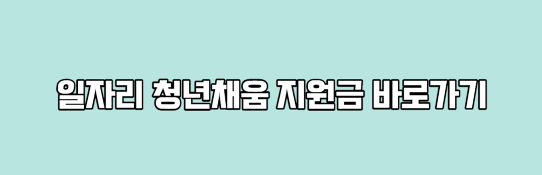 일자리 청년채움 지원금 바로가기