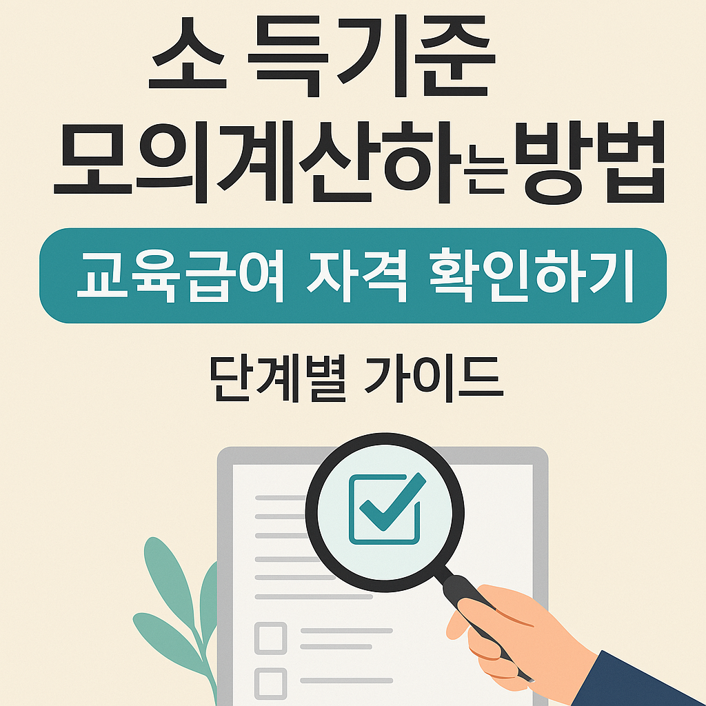 교육급여 자격 확인하기(소득기준 모의계산하는 방법)