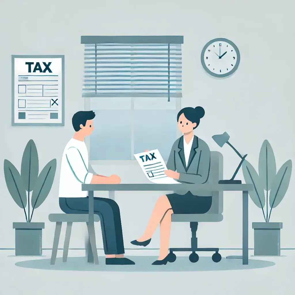 필수 서류를 정리하고 준비하는 소상공인의 일러스트.