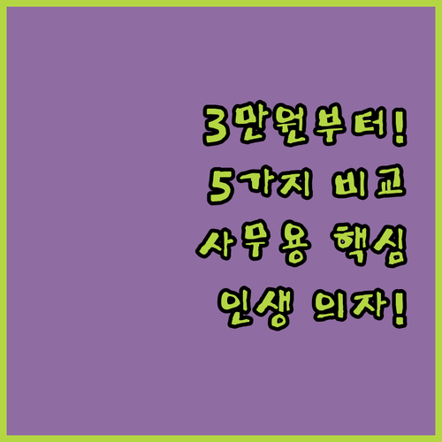 3만원대부터 5가지 컴퓨터 의자 추천..