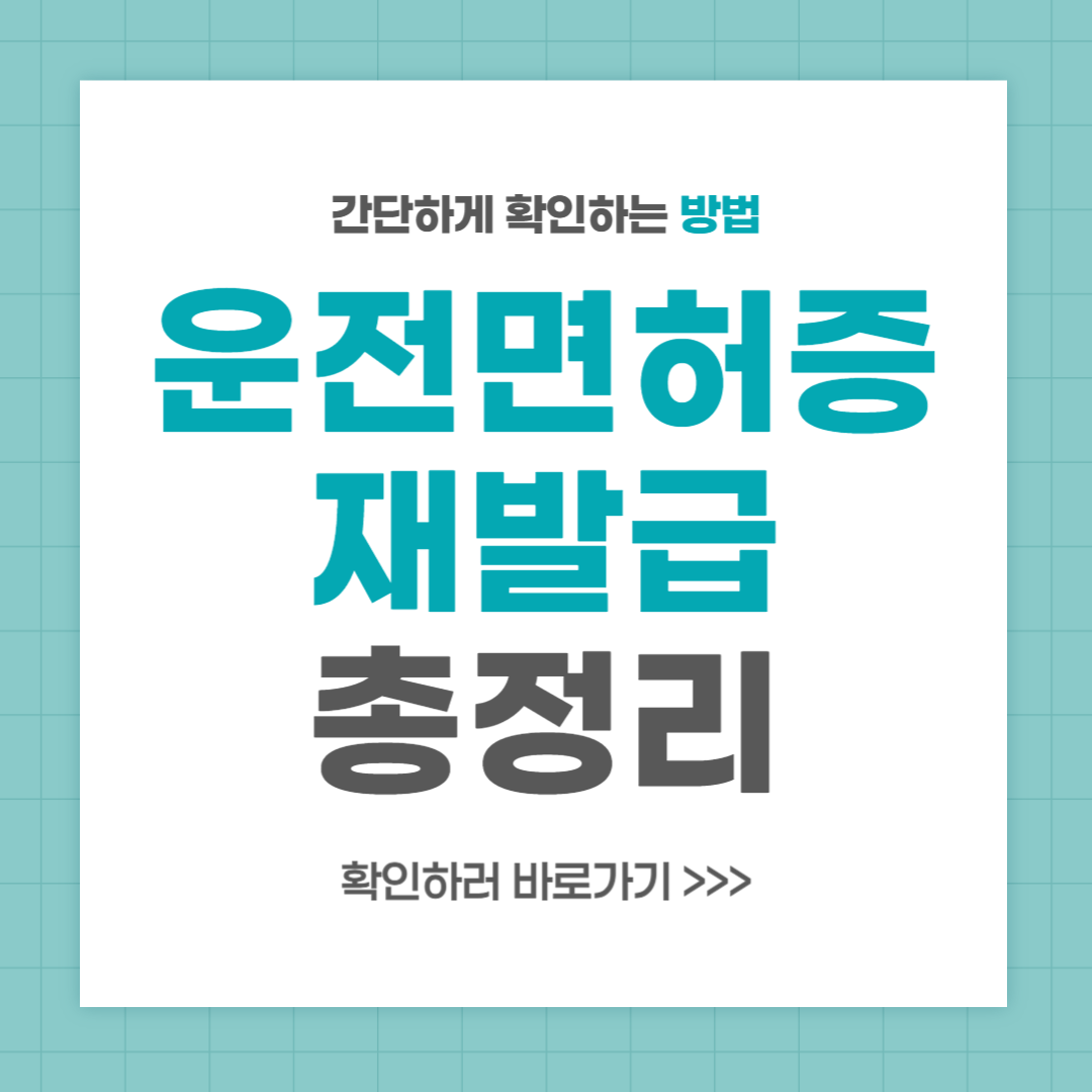 운전면허증 재발급 인터넷 준비물