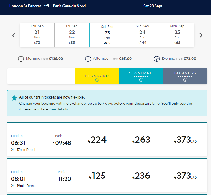 런던에서 파리 유로스타 예약하기