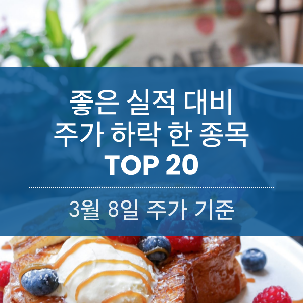 좋은 실적 대비 주가 하락 한 종목 TOP 20