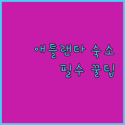 애틀랜타 TX 가족 여행 숙소 추천 ..