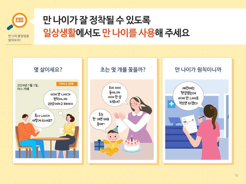 만나이 통일법 일상생활 만나이정착