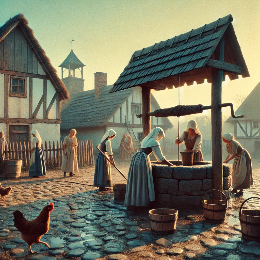 중세 도시 성장과 생활 관련 이미지