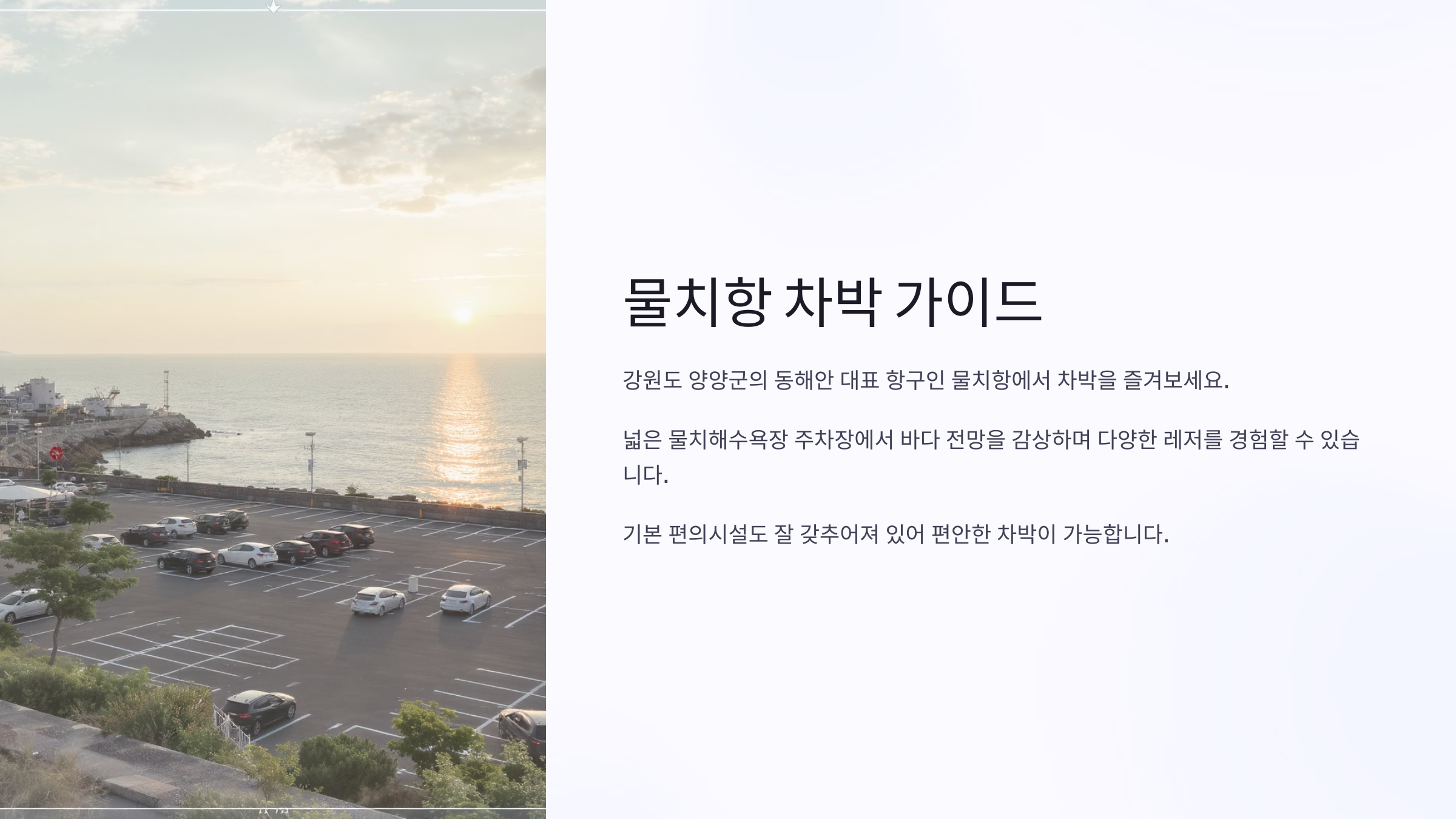 물치항 차박