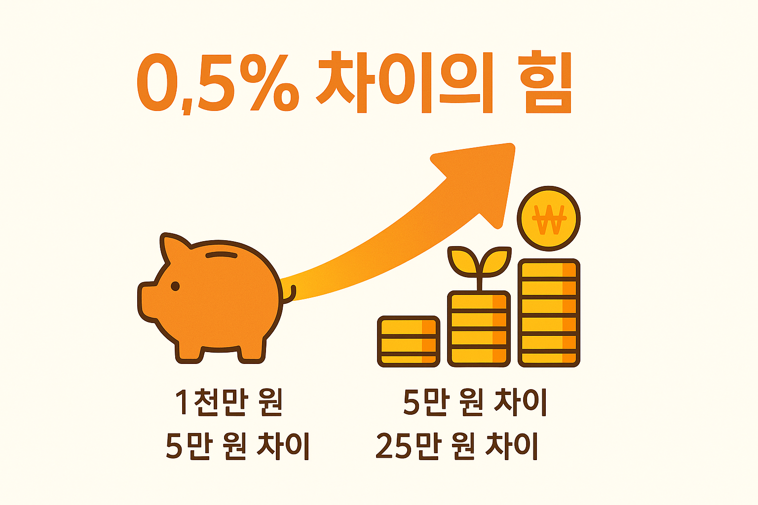 2025년 7월 기준 저축은행과 시중은행 정기예금 금리를 비교한 그래프로 저축은행이 3.0%, 시중은행이 2.5%로 차이가 있음을 보여주는 금리비교 자료