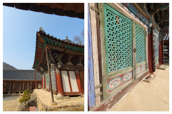 영천영지사 대웅전과 문살모습