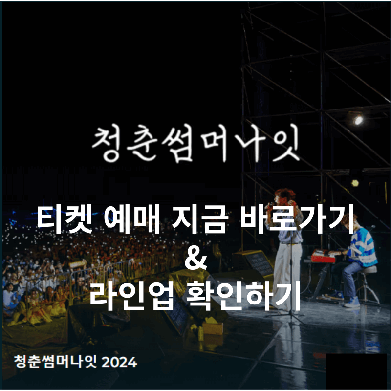 청춘 썸머 나잇 티켓 예매, 라인업 지금 바로보기
