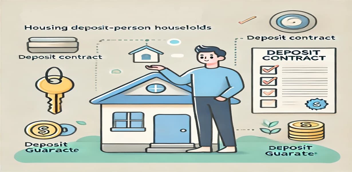 전세 보증금 대출과 보증제도를 이용하는 1인 가구 신청자의 모습을 표현한 이미지