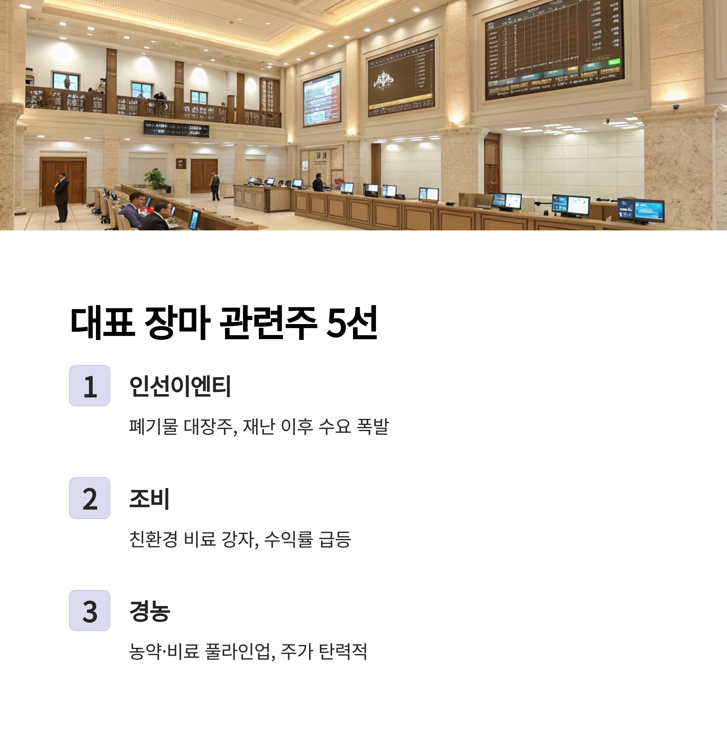 참고할 만한 대표 장마 관련주 5선