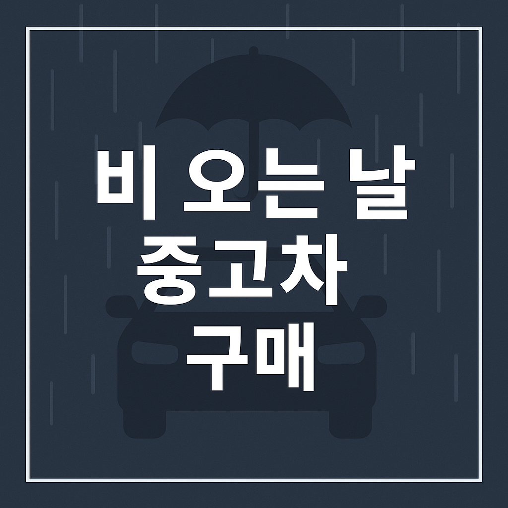 비 오는 날 중고차 보러가면 좋은 이유