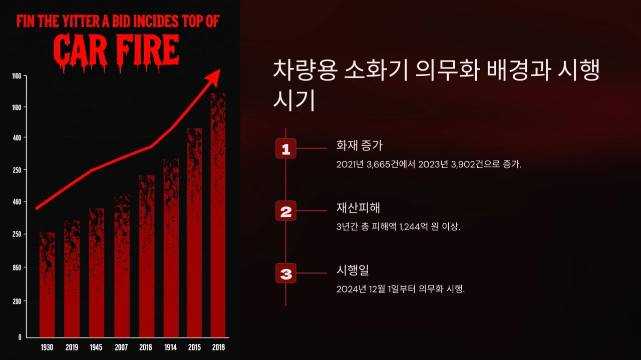 차량용 소화기 의무화, 차량용 소화기종류, 설치기준, 의무설치대상, 적용대상차종