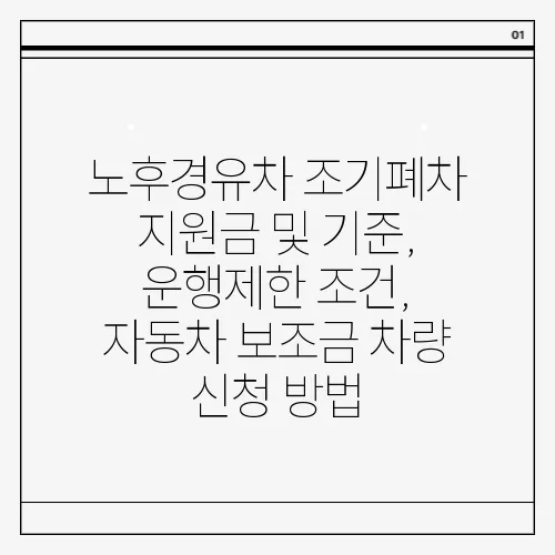 노후경유차 조기폐차 지원금 및 기준, 운행제한 조건, 자동차 보조금 차량 신청 방법