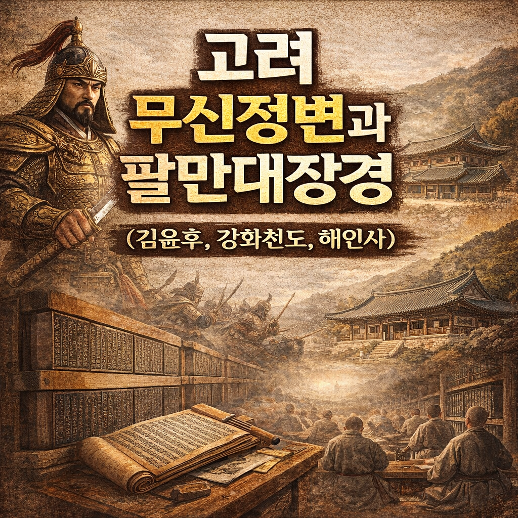 고려 무신정변과 팔만대장경 (김윤후, 강화천도, 해인사)