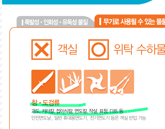 기내 반입 금지 물품 (국제선)