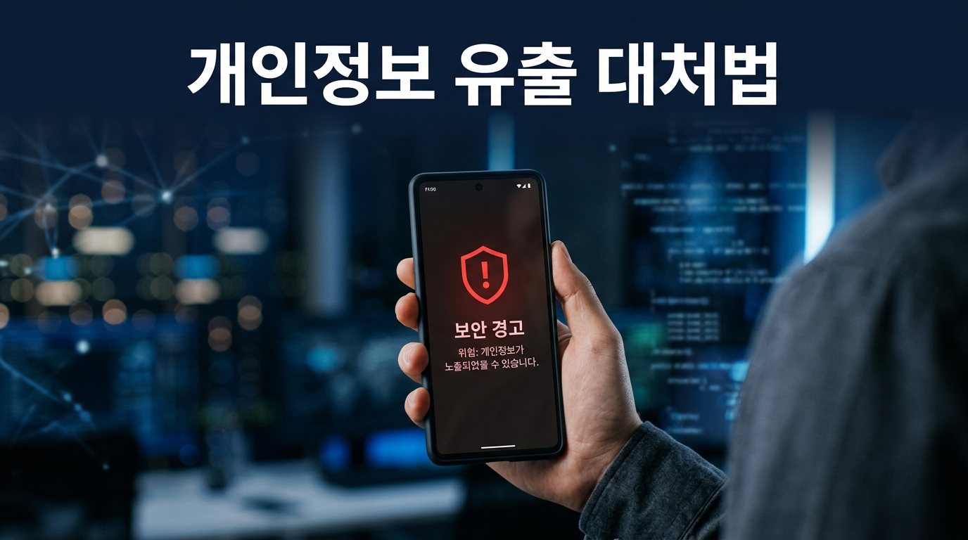 개인정보 유출 대처법을 보여주는 보안 경고 화면 사진